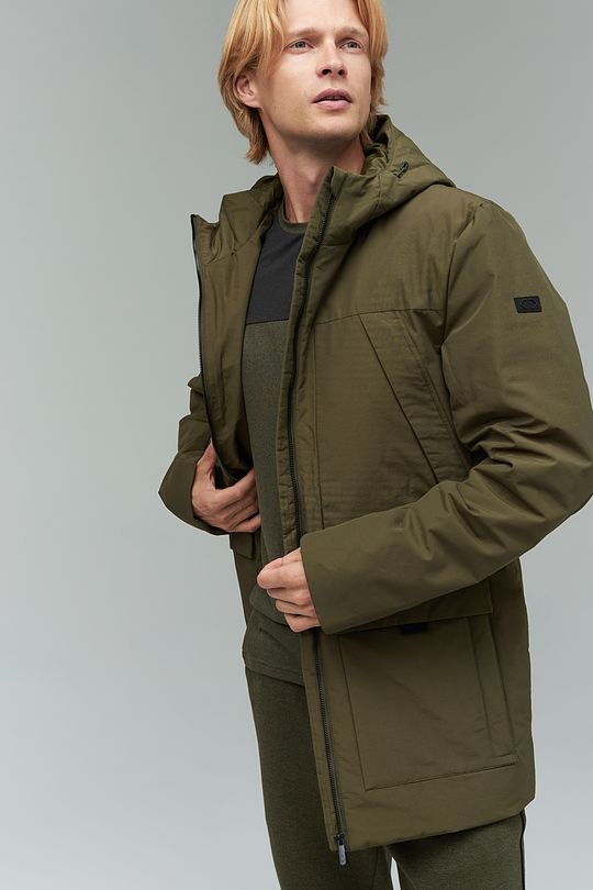 Long jacket with THERMORE thermal insulation 6 | GREEN/ KHAKI / LIME GREEN | Audimas