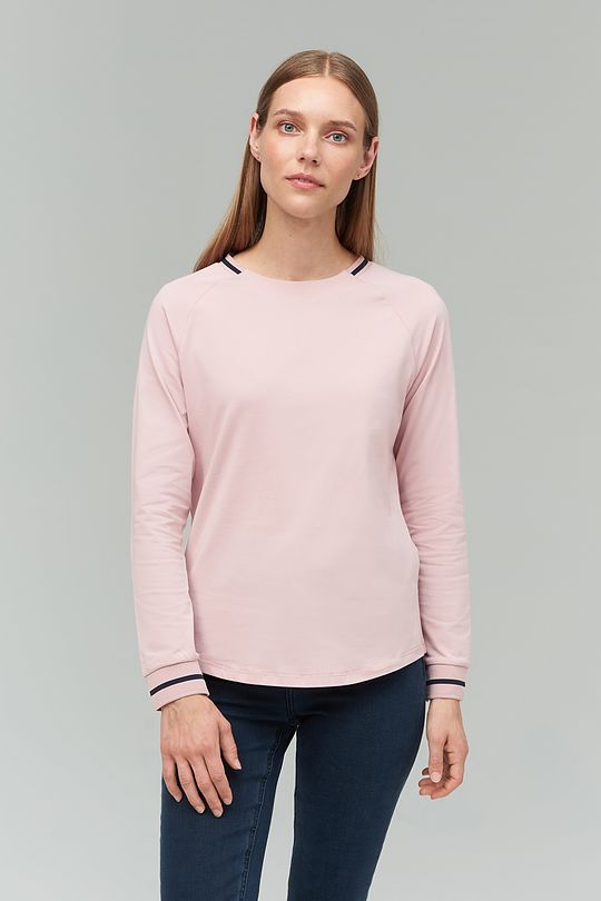 Stretch cotto long sleeve top 1 | RED/PINK | Audimas