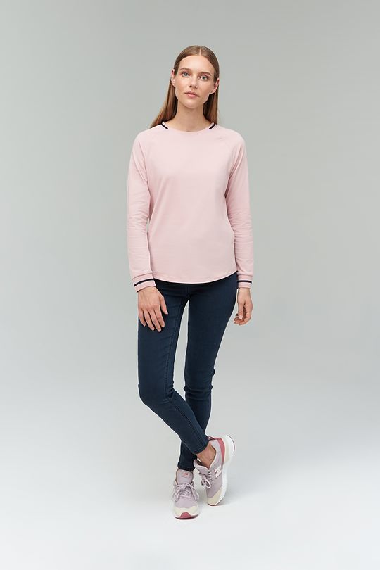 Stretch cotto long sleeve top 6 | RED/PINK | Audimas
