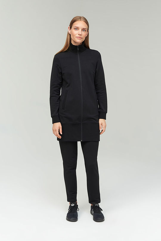 Long cotton zip-through sweatshirt 6 | BLACK | Audimas