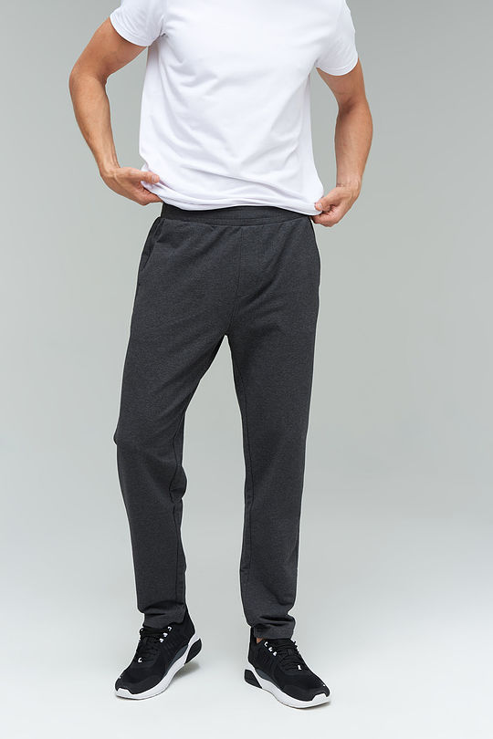 Stretch cotton regular fit sweatpants 4 | GREY/MELANGE | Audimas