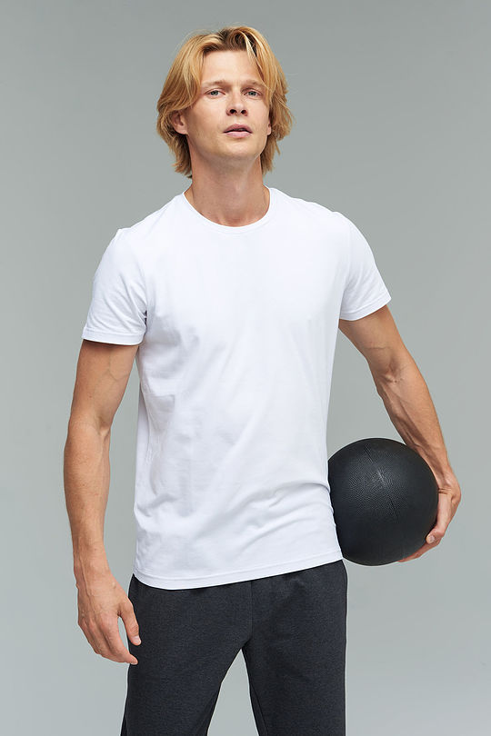 Stretch cotton t-shirt 5 | WHITE | Audimas