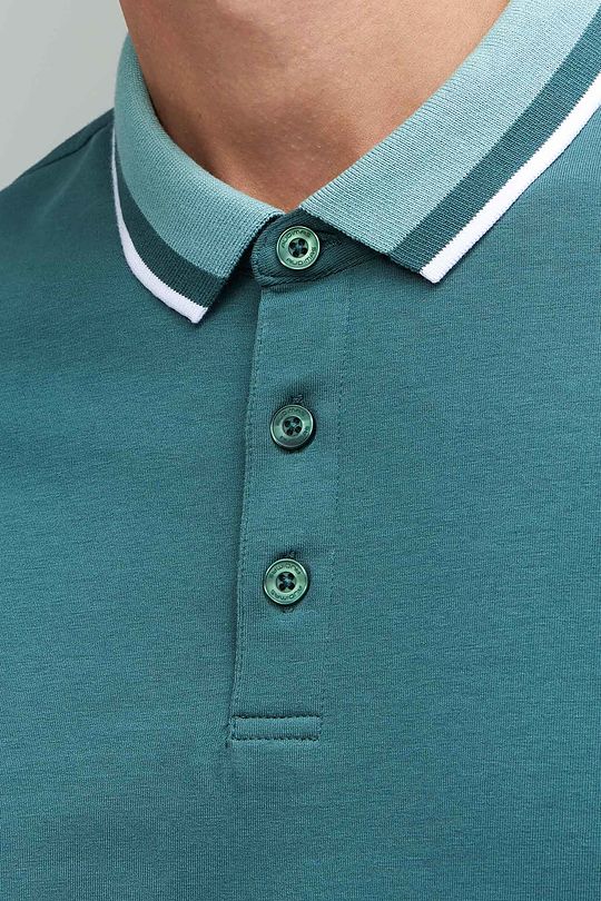 Stretch cotton polo t-shirt 3 | GREEN/ KHAKI / LIME GREEN | Audimas