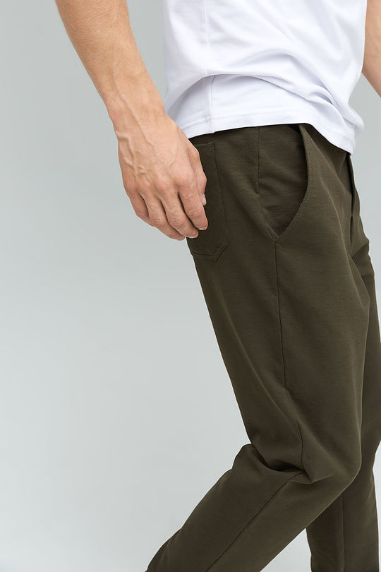 Cotton tapered fit sweatpants 4 | GREEN/ KHAKI / LIME GREEN | Audimas