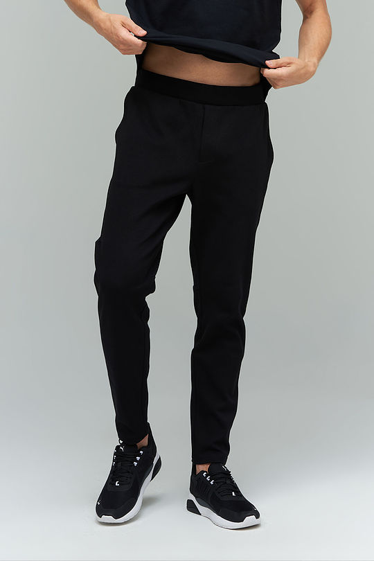 Cotton tapered fit sweatpants 1 | BLACK | Audimas