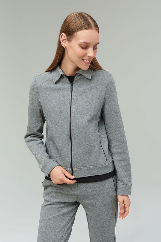 Cotton zip-through sweatshirt 1 | GREY/MELANGE | Audimas