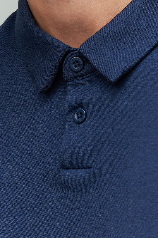 Soft touch modal long sleeve polo t-shirt 5 | BLUE | Audimas