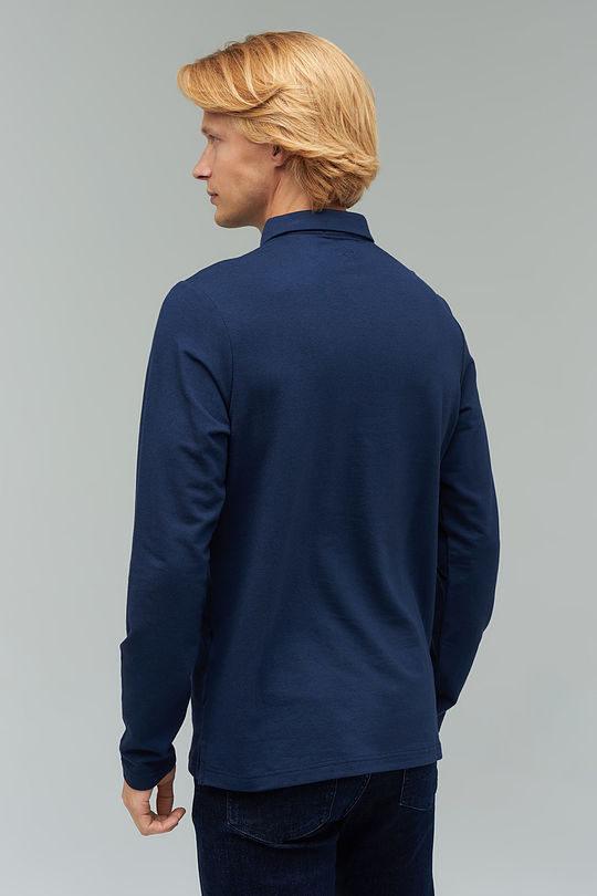 Soft touch modal long sleeve polo t-shirt 2 | BLUE | Audimas