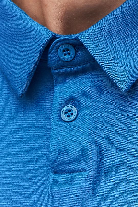 Soft touch modal long sleeve polo t-shirt 5 | BLUE | Audimas