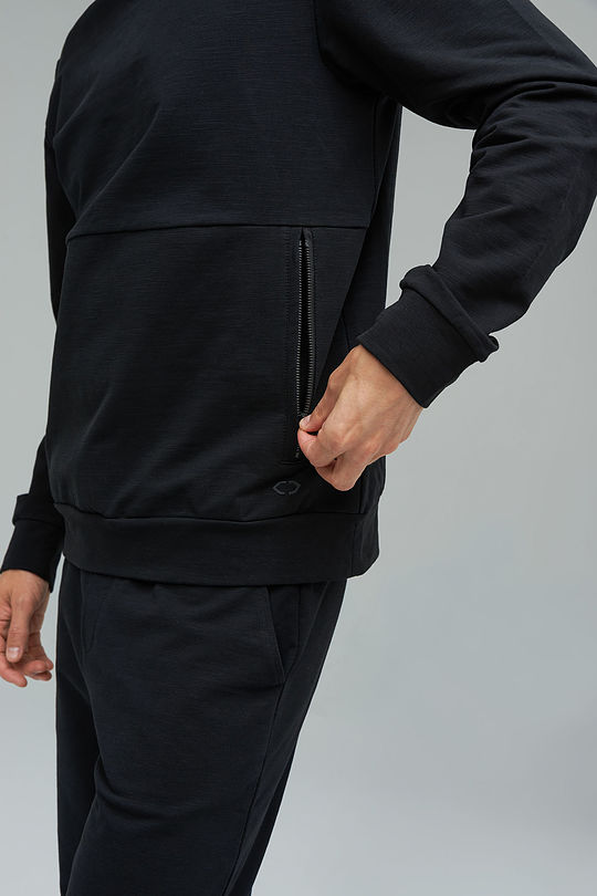 Stretch cotton sweatshirt 4 | BLACK | Audimas