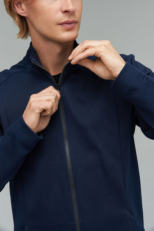 Cotton zip-through jacket 4 | BLUE | Audimas