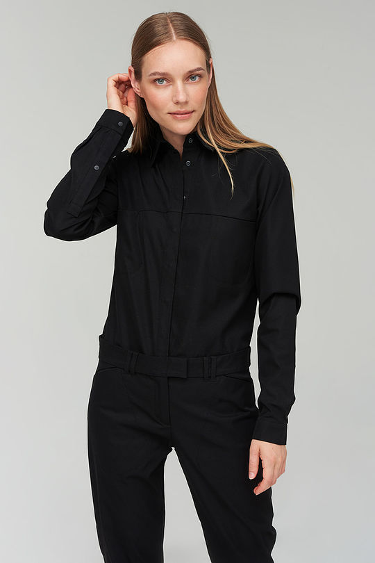 Stretch woven jumpsuit 3 | BLACK | Audimas