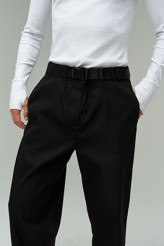 Tapered loose fit pants 5 | BLACK | Audimas