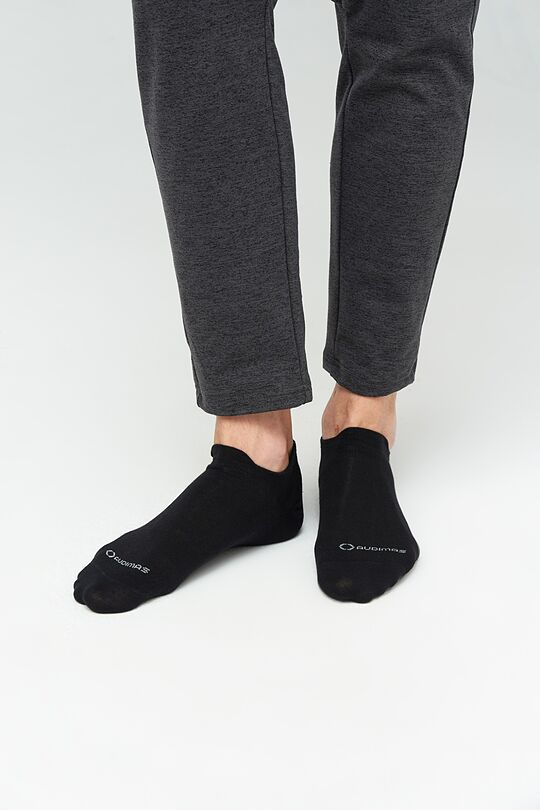 Short cotton fiber socks 3 | Black/grey | Audimas