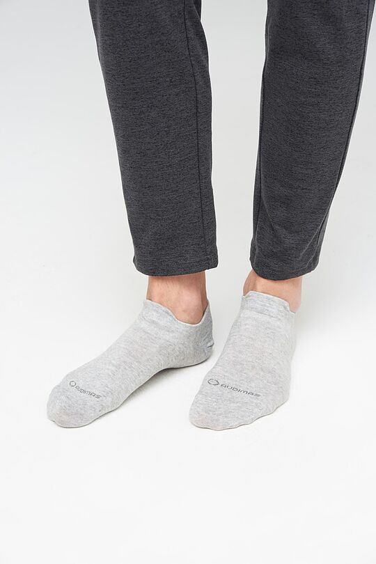 Short cotton fiber socks 4 | Black/grey | Audimas