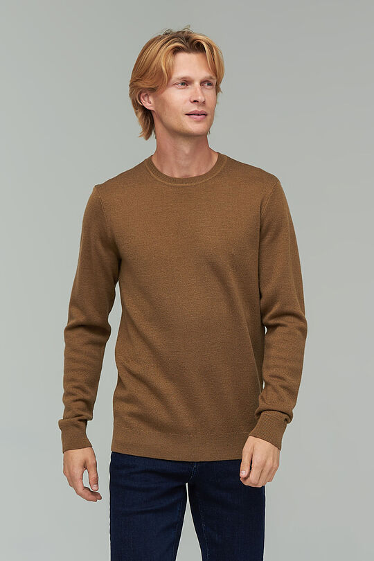 Merino wool blend sweater 1 | BROWN/BORDEAUX | Audimas