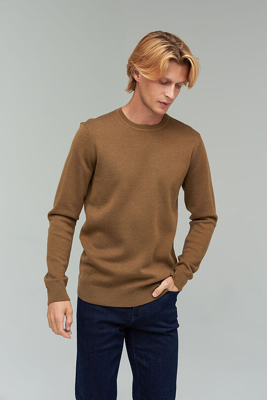 Merino wool blend sweater 5 | BROWN/BORDEAUX | Audimas
