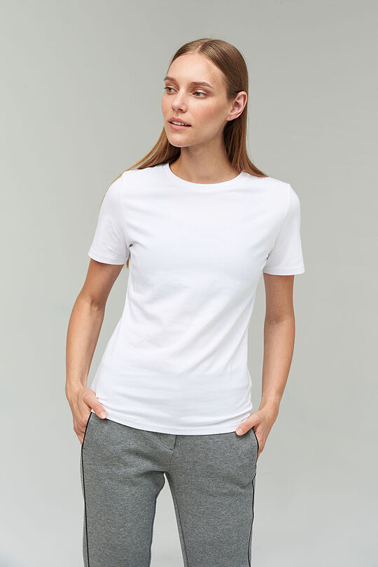 Stretch cotton t-shirt 1 | WHITE | Audimas