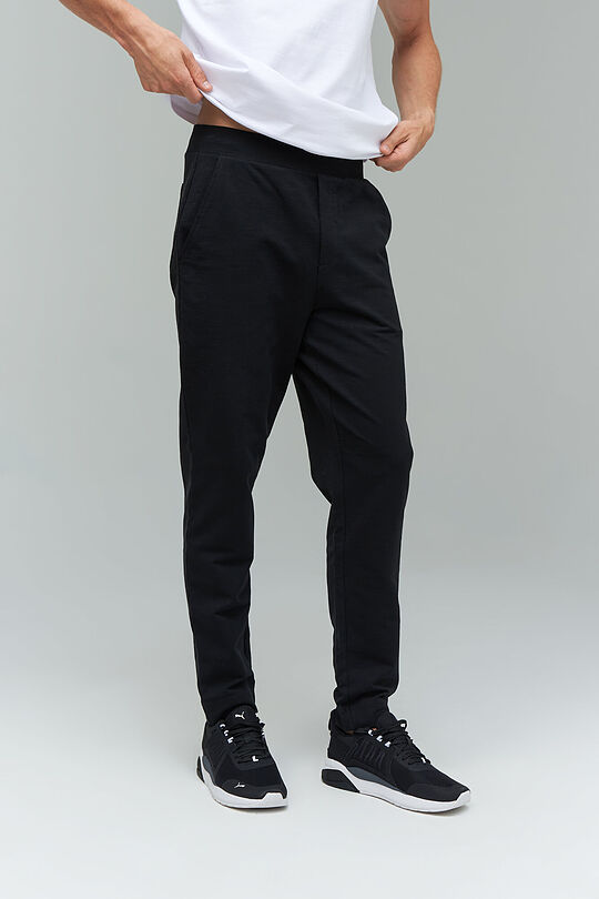 Cotton tapered fit sweatpants 3 | BLACK | Audimas
