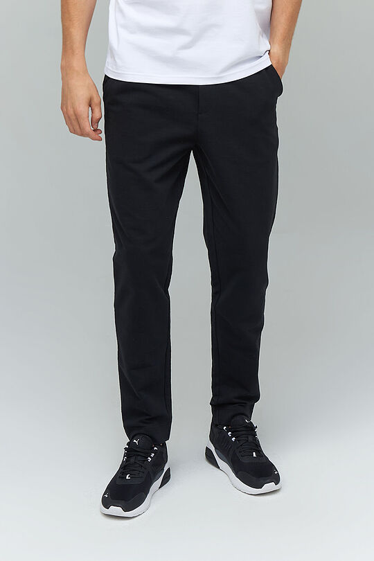 Cotton tapered fit sweatpants 1 | BLACK | Audimas