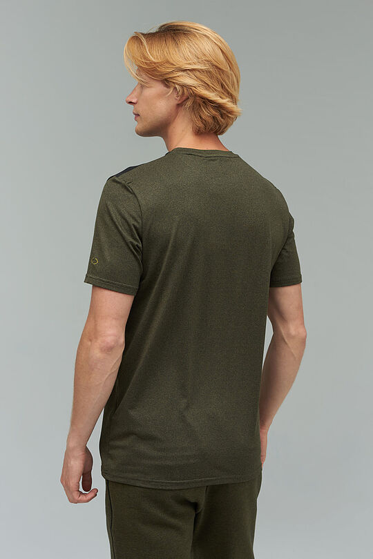Functional recycled fabric t-shirt 2 | GREEN/ KHAKI / LIME GREEN | Audimas