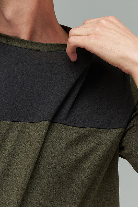 Functional recycled fabric t-shirt 5 | GREEN/ KHAKI / LIME GREEN | Audimas