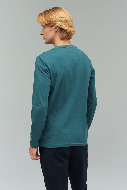 Stretch cotton long sleeve t-shirt 2 | GREEN/ KHAKI / LIME GREEN | Audimas