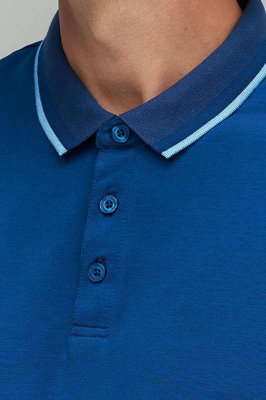 Stretch cotton polo t-shirt 3 | BLUE | Audimas