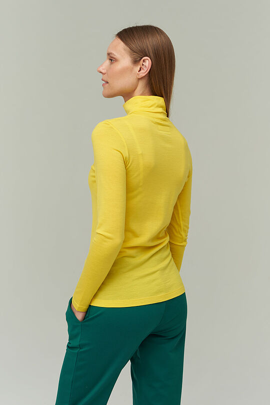 Fine merino wool long sleeve roll-neck top 2 | YELLOW/ORANGE | Audimas