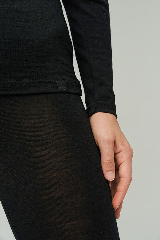 Fine merino wool long sleve top 3 | BLACK | Audimas