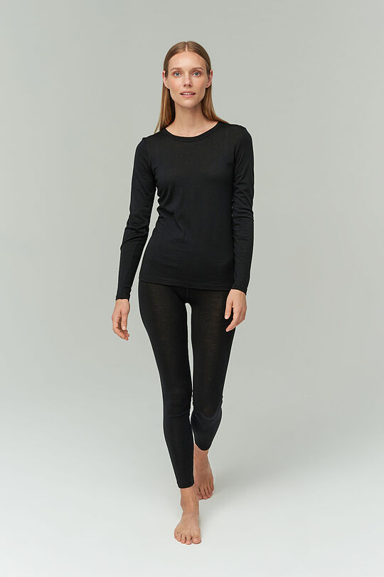 Fine merino wool long sleve top 4 | BLACK | Audimas