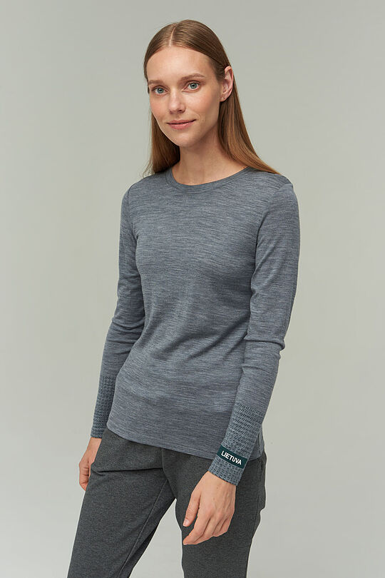 Fine merino wool long sleve top 1 | GREY/MELANGE | Audimas