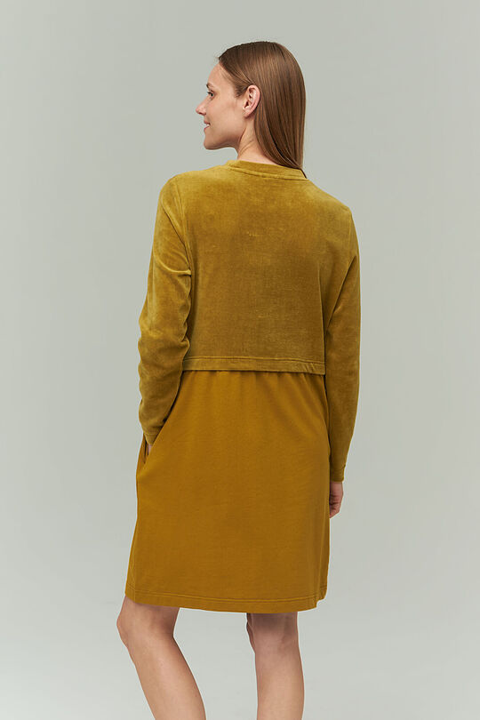 Cotton velour dress 2 | GREEN/ KHAKI / LIME GREEN | Audimas