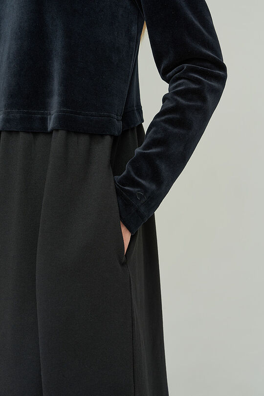 Cotton velour dress 3 | BLACK | Audimas