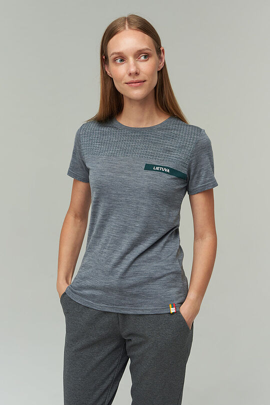 Fine merino wool short sleeve t-shirt 1 | GREY/MELANGE | Audimas