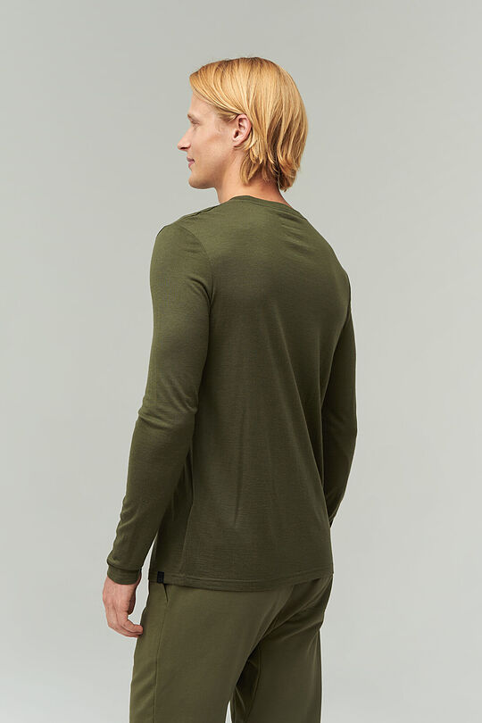 Fine merino wool long sleeve t-shirt 2 | GREEN/ KHAKI / LIME GREEN | Audimas