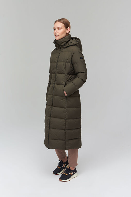 Long puffer down coat 10 | GREEN/ KHAKI / LIME GREEN | Audimas