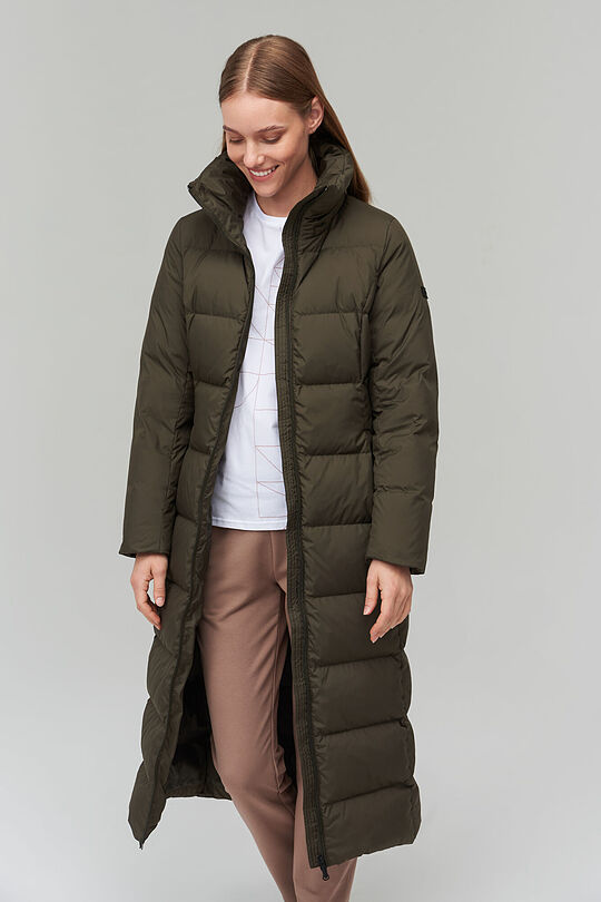 Long puffer down coat 8 | GREEN/ KHAKI / LIME GREEN | Audimas