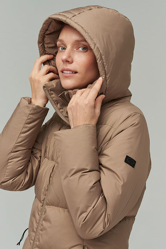 Long puffer down coat 4 | BROWN/BORDEAUX | Audimas