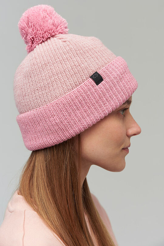 Soft knitted hat with wool 2 | RED/PINK | Audimas