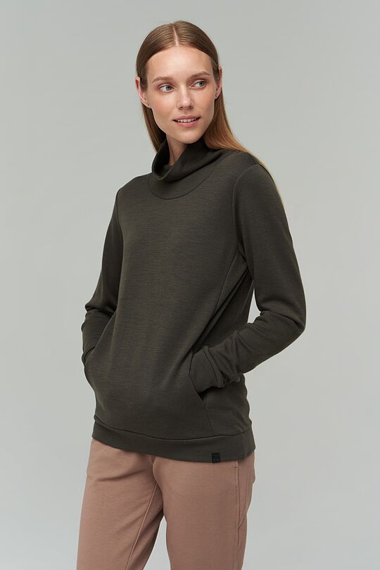 Merino-bamboo blend hoodie 1 | GREEN/ KHAKI / LIME GREEN | Audimas
