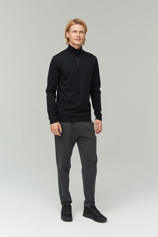 Merino wool blend half-zip jumper 4 | BLACK | Audimas