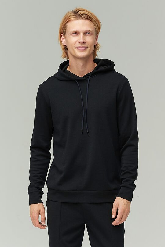 Merino wool blend hoodie 1 | BLACK | Audimas
