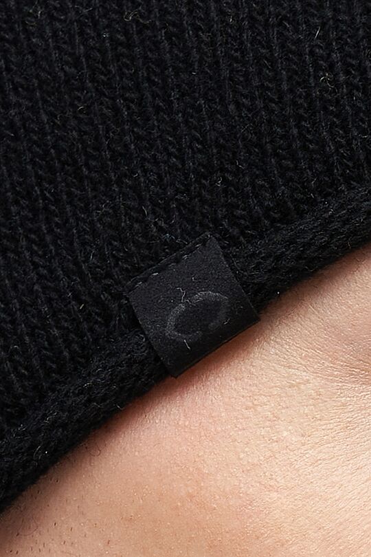 Knitted merino wool hat with cashmere 4 | BLACK | Audimas