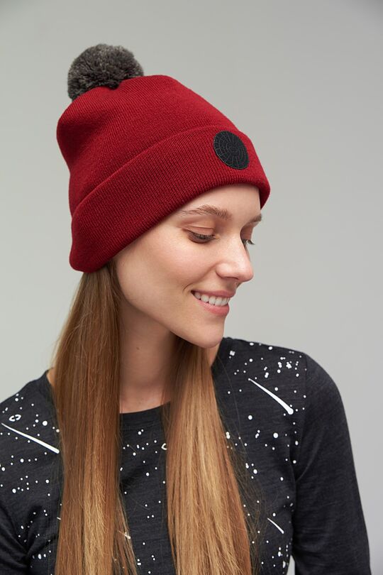 Knitted hat with wool 1 | RED/PINK | Audimas