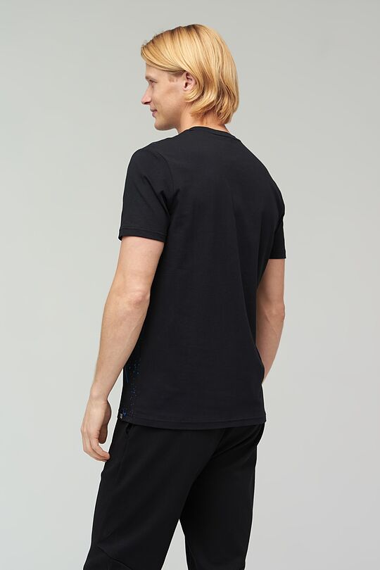 Stretch cotton t-shirt with print 2 | BLACK | Audimas