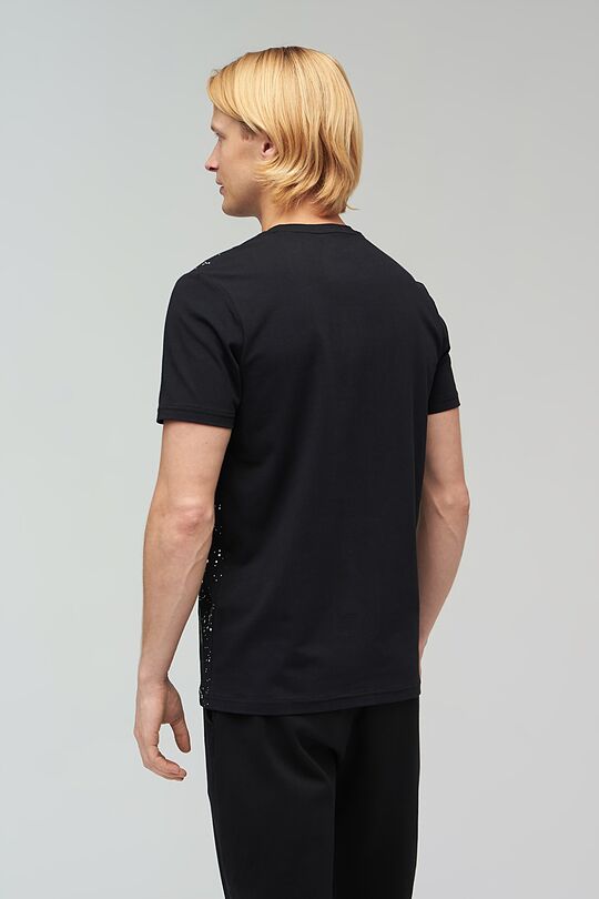 Stretch cotton t-shirt with print 2 | BLACK | Audimas