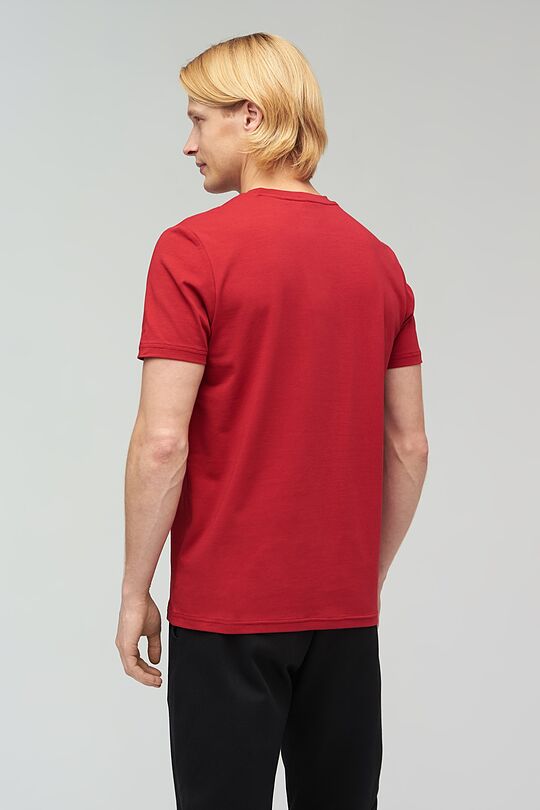 Stretch cotton t-shirt with print 2 | RED/PINK | Audimas