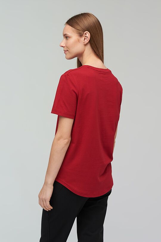 Stretch cotton t-shirt with print 2 | RED/PINK | Audimas