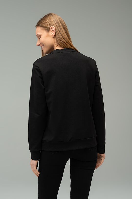 Stretch cotton sweatshirt 2 | DEER BLACK | Audimas